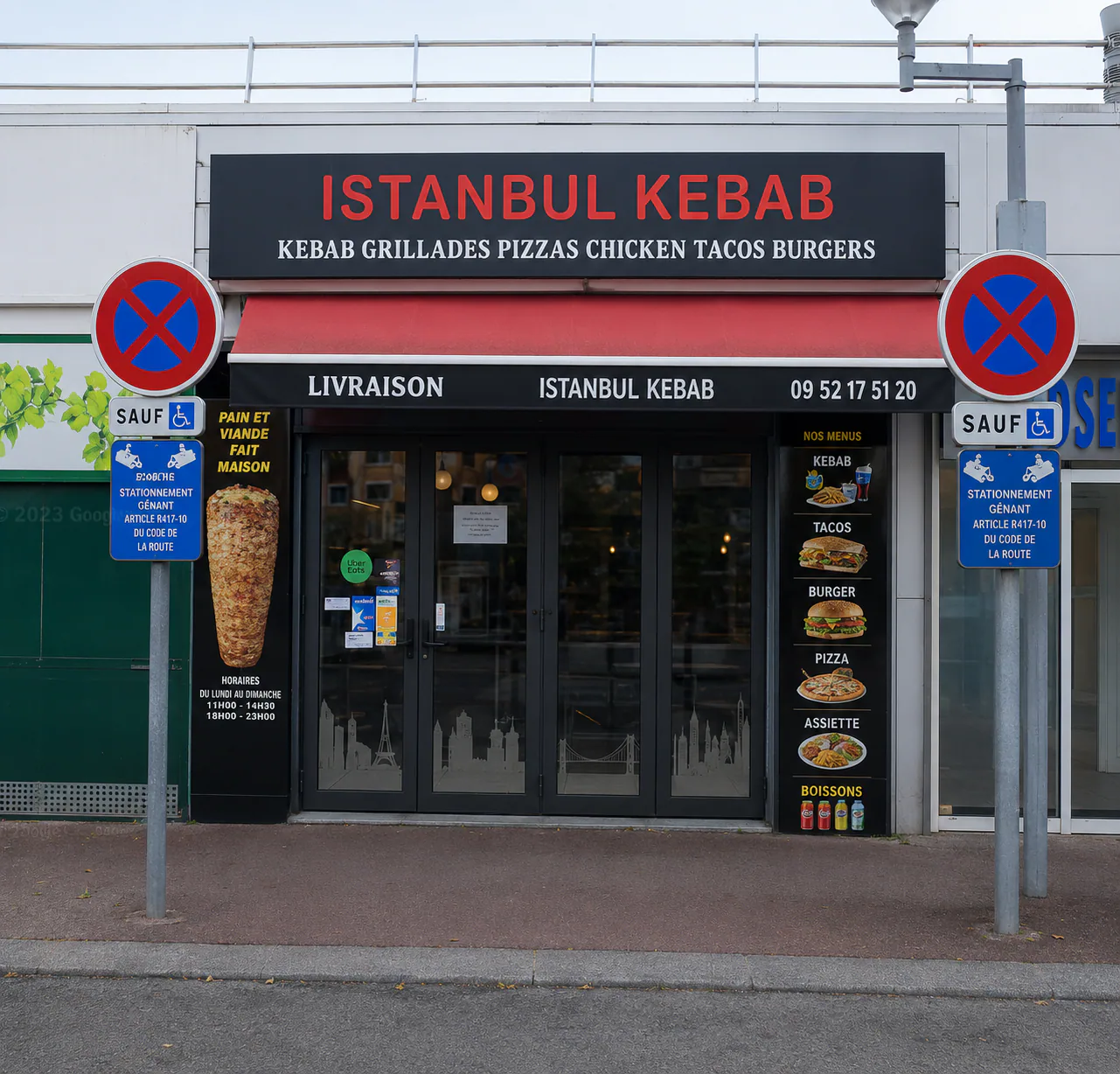 Enseigne lumineuse Istanbul Kebab installée en façade